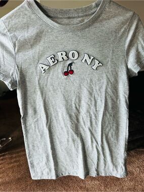 Aeropostale Gray Tee with Cherry Accent